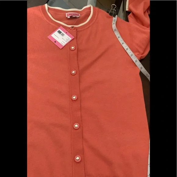 Kate Spade Signature Button Silk Blend Cardigan Sweater NWT